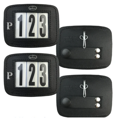 PONY Hamag™ Leather Bridle Number Holders (Pair) with P