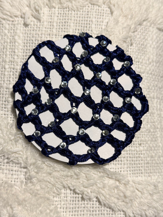 Navy Hair Net with Crystals