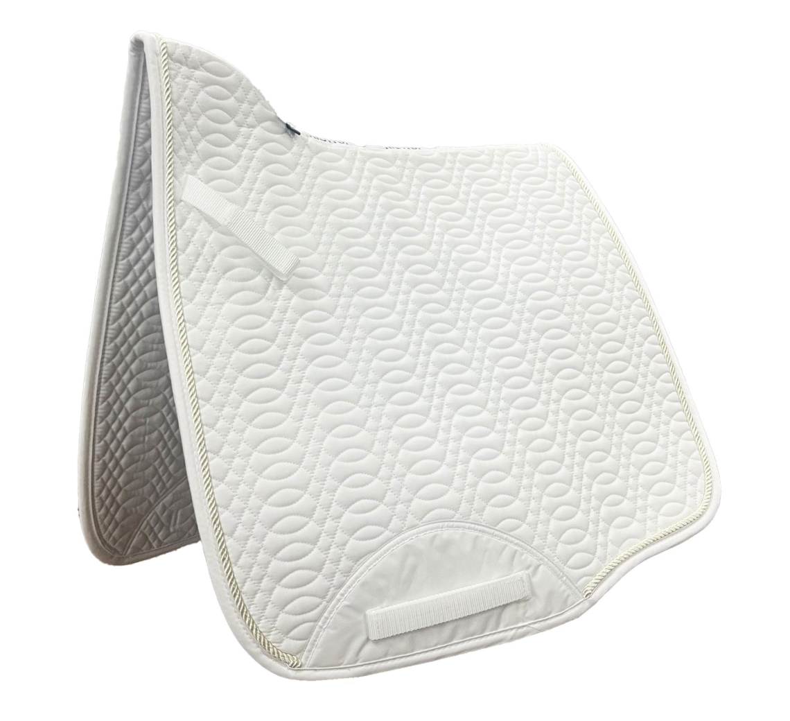 Kieffer Saddle Pad Dressage White with Champagne Cord