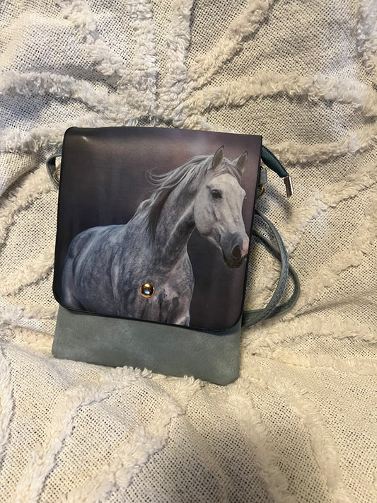 Over The Shoulder Horse Bag - Dapple Grey