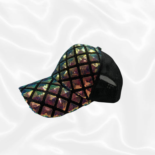 Colourful Black Mega Bling Hat