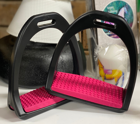 Adults 5” - Black & Pink Lightweight Stirrups