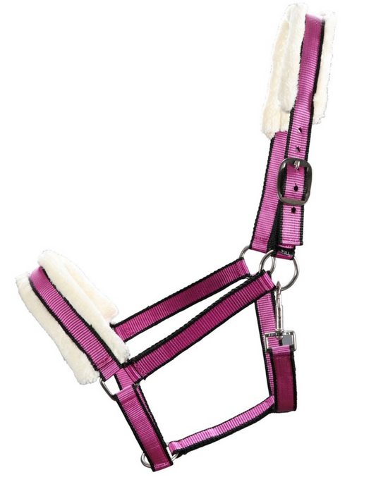 Pink & Black FULL Size Halter With Fleece