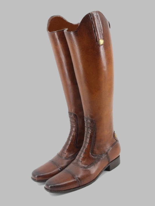 Brown Long Boots - Leather Look Umbrella Holder
