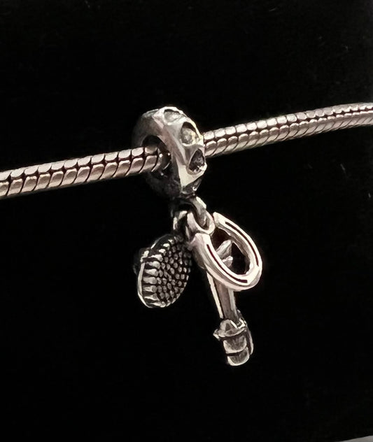 Horse Brush, Riding Boot & Horse Shoe Charm