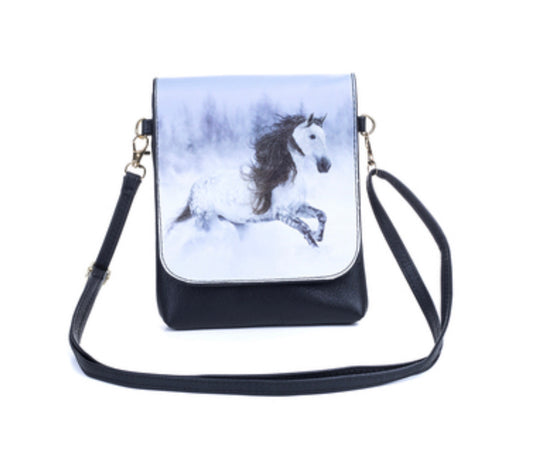 Over The Shoulder Horse Bag - Grey