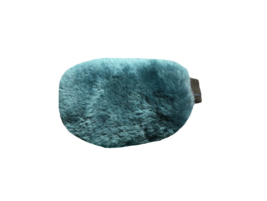 MATTES® Sheepskin Grooming Mitt - Teal Sheepskin