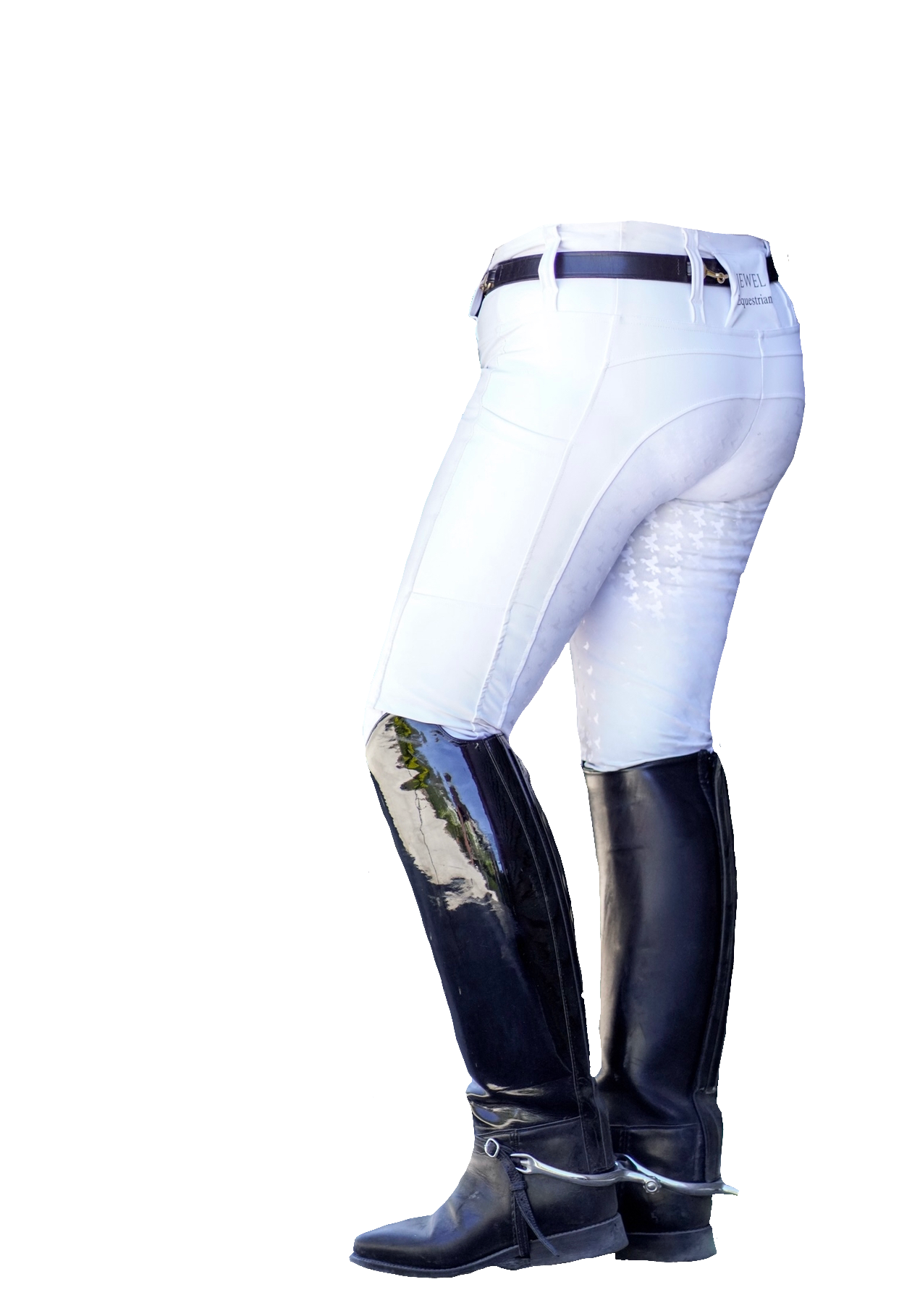 Equestrian White Competition Riding Tights With Sticky Bum Lovely