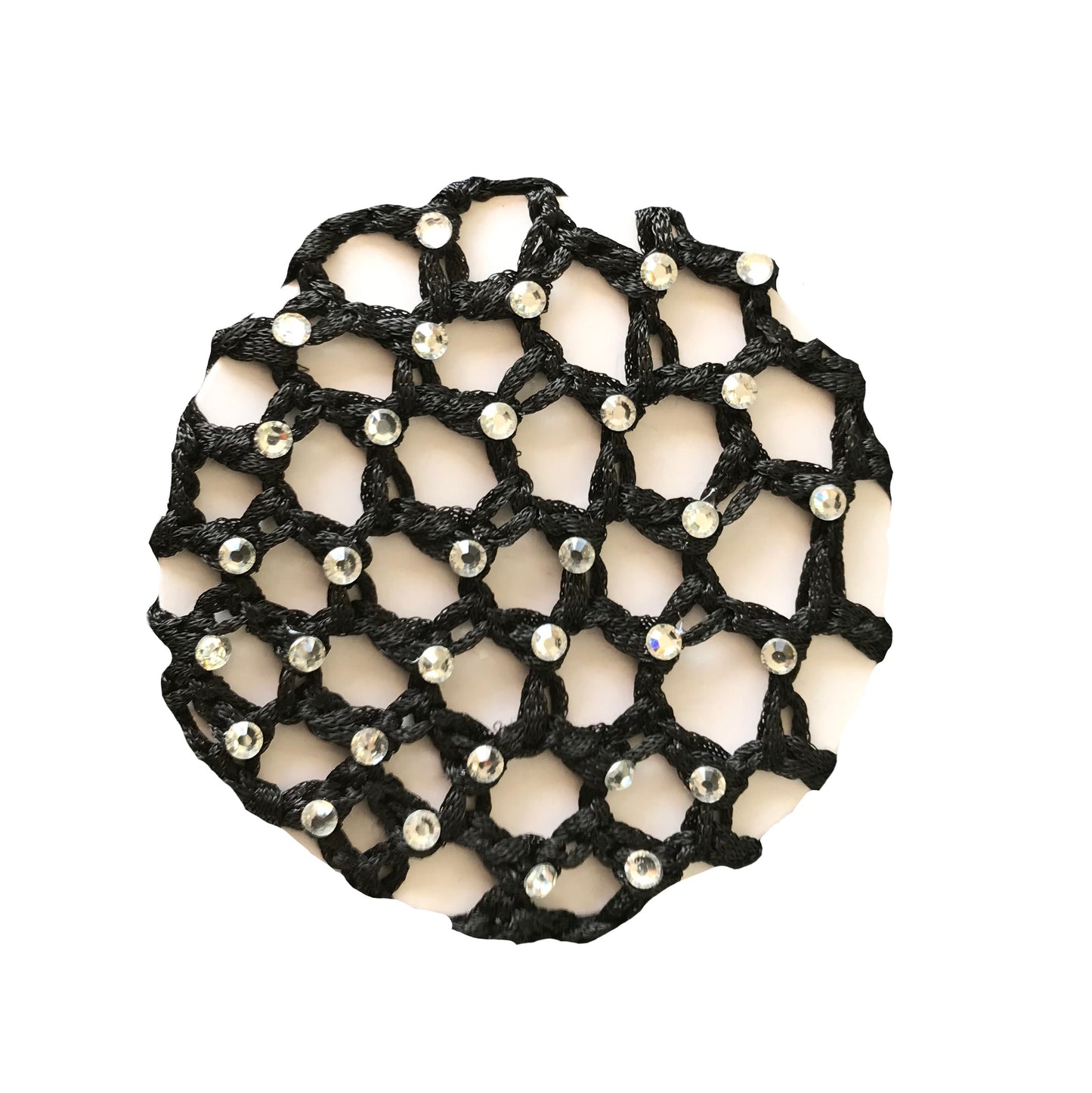 Black Hair Net with Crystals