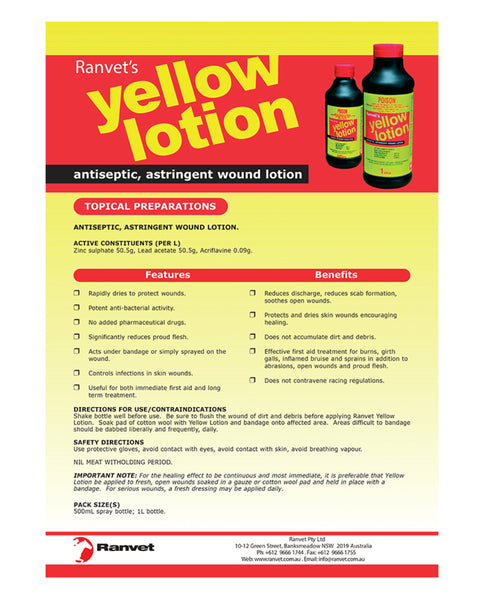 Ranvet Yellow Lotion Antiseptic