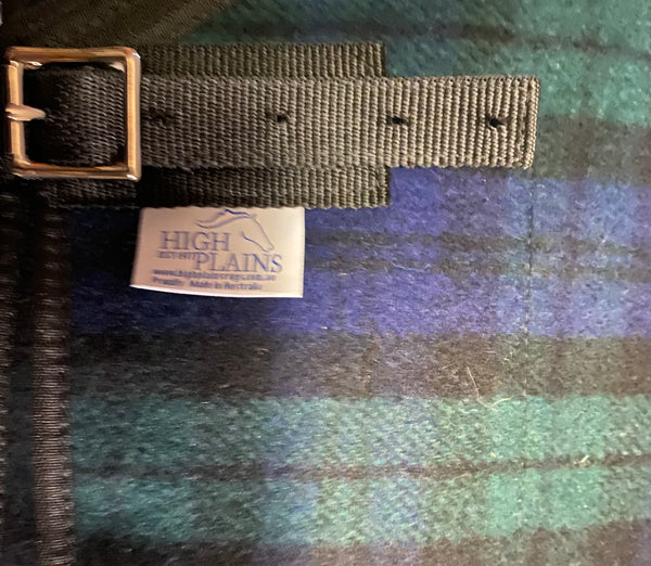 Wool Under Rug - Navy Blue with Light Blue Binding (Australian Made)