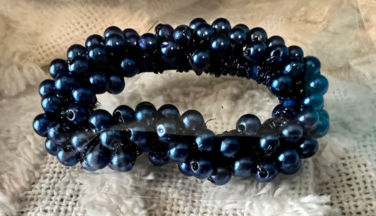 Elegant Blue Pearl Hair Tie