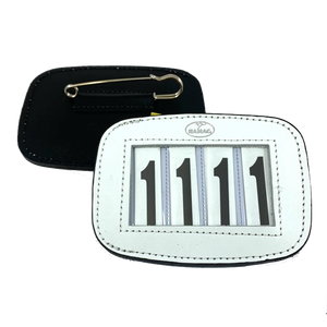 WHITE - Hamag™ Leather Saddle Cloth Number Holders (Pair)