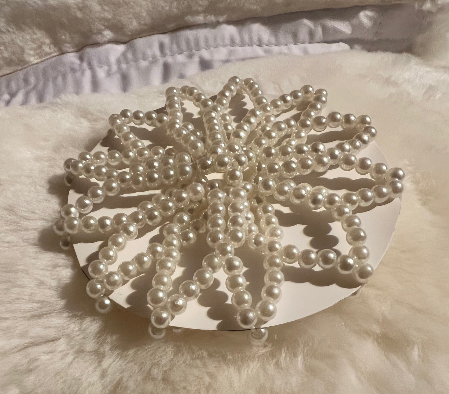 White/Cream - Pearl Bun Hair Net