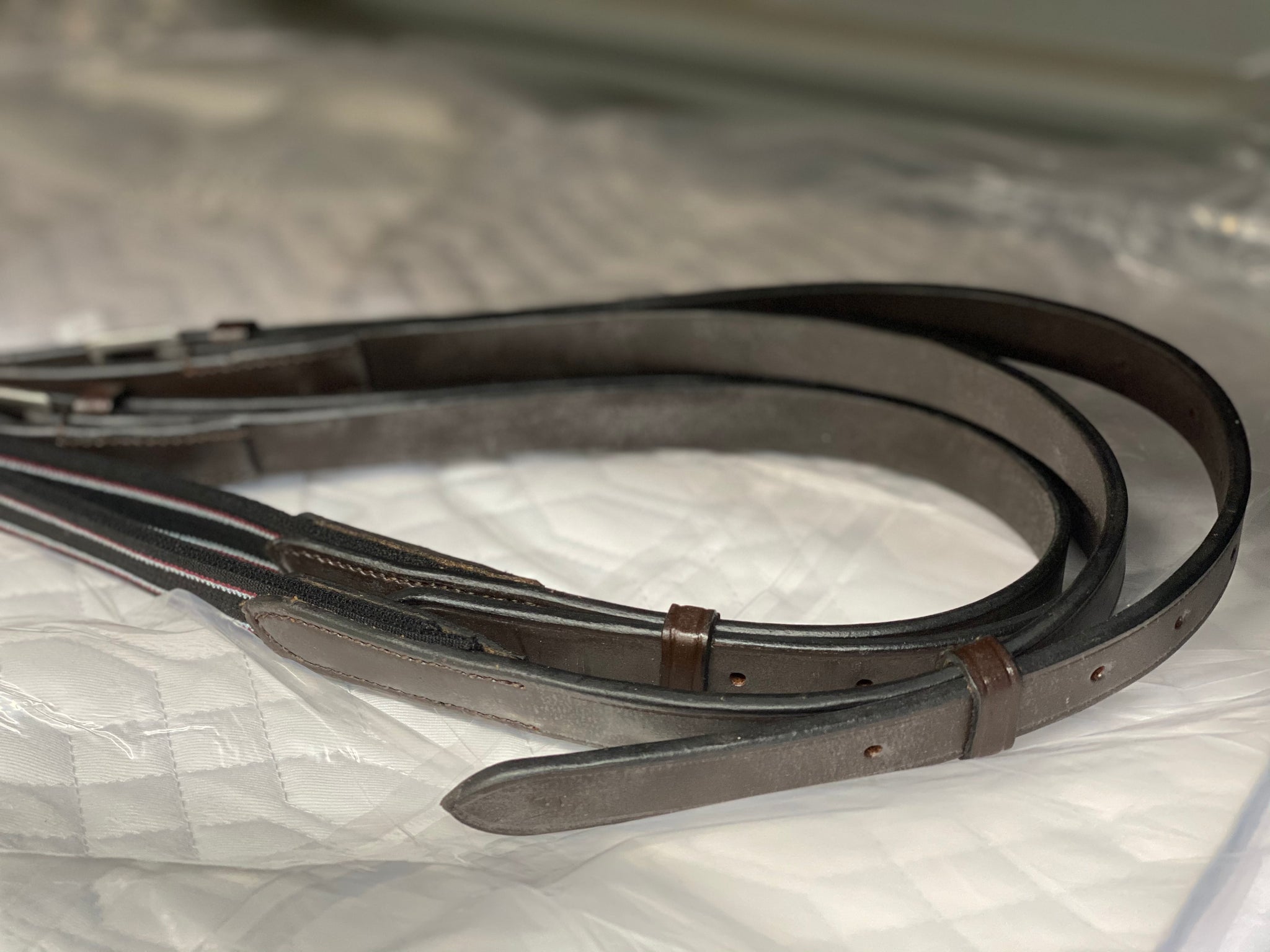 Brown Leather Side Reins With Elastic