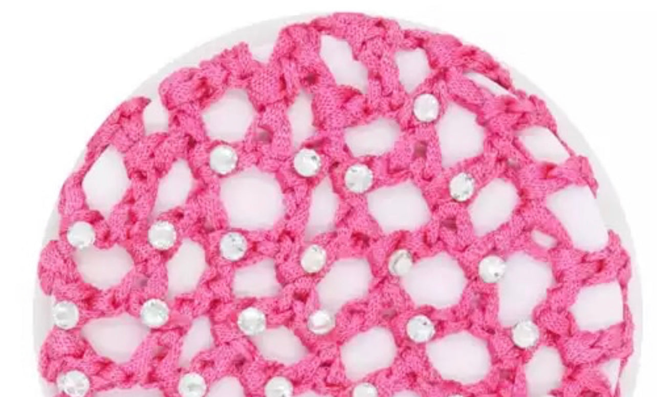 Pink Hair Net with Crystals