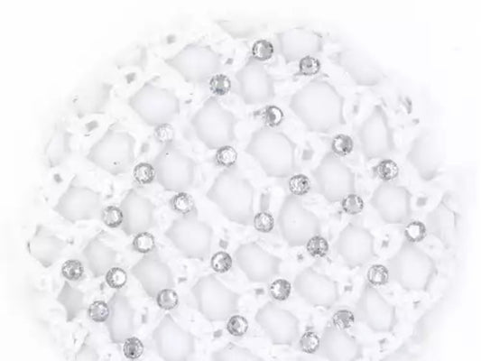 White Hair Net With Crystals