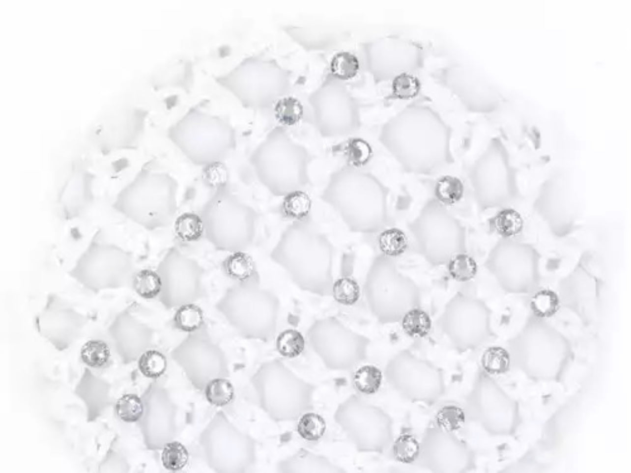 White Hair Net With Crystals